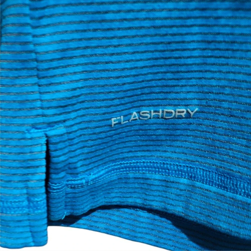 The North Face Mens FlashDry Blue Striped Short Sleeve Polo Shirt XXL NF0A3GZ1